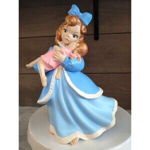 Vintage ATLANTIC MOLD Mother Holding Child 9 in Figurine Hand Painted Ceramics